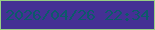 文字の大きさ：4、枠の色：97d084、背景の色：443194、文字の色：0d596a 無料ブログパーツのブログ時計