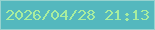 文字の大きさ：3、枠の色：97d2cf、背景の色：54b8be、文字の色：a8ed9f 無料ブログパーツのブログ時計