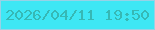 文字の大きさ：1、枠の色：97d2e6、背景の色：3ee7f4、文字の色：36b8b5 無料ブログパーツのブログ時計