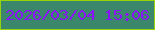 文字の大きさ：2、枠の色：97d309、背景の色：3b876b、文字の色：8c14fd 無料ブログパーツのブログ時計