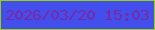 文字の大きさ：3、枠の色：97d403、背景の色：434fed、文字の色：7a29a2 無料ブログパーツのブログ時計