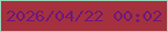 文字の大きさ：4、枠の色：97d5b7、背景の色：a5313e、文字の色：6c197d 無料ブログパーツのブログ時計