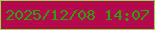 文字の大きさ：2、枠の色：97d756、背景の色：b3084c、文字の色：2f9e07 無料ブログパーツのブログ時計