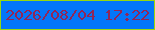 文字の大きさ：4、枠の色：97d80d、背景の色：0376f9、文字の色：912658 無料ブログパーツのブログ時計