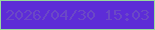 文字の大きさ：5、枠の色：97db9c、背景の色：5d2cd7、文字の色：6b48c6 無料ブログパーツのブログ時計