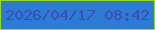 文字の大きさ：4、枠の色：97dc14、背景の色：2c7cd5、文字の色：3d4cb5 無料ブログパーツのブログ時計