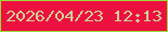 文字の大きさ：5、枠の色：97dc3d、背景の色：ed1141、文字の色：ccd195 無料ブログパーツのブログ時計