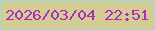 文字の大きさ：5、枠の色：97dddb、背景の色：d4cb95、文字の色：a631b7 無料ブログパーツのブログ時計
