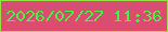 文字の大きさ：3、枠の色：97e042、背景の色：da4c70、文字の色：46f143 無料ブログパーツのブログ時計