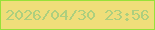 文字の大きさ：5、枠の色：97e139、背景の色：efde7a、文字の色：adcf7e 無料ブログパーツのブログ時計