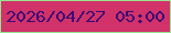文字の大きさ：3、枠の色：97e190、背景の色：d13269、文字の色：3c0b76 無料ブログパーツのブログ時計