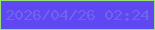 文字の大きさ：4、枠の色：97e274、背景の色：5f48f1、文字の色：6e64f0 無料ブログパーツのブログ時計