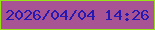 文字の大きさ：4、枠の色：97e317、背景の色：a85394、文字の色：2618b2 無料ブログパーツのブログ時計