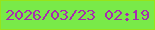 文字の大きさ：1、枠の色：97e41a、背景の色：79ea49、文字の色：a72baf 無料ブログパーツのブログ時計