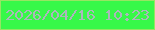文字の大きさ：5、枠の色：97e563、背景の色：37f849、文字の色：acb6bc 無料ブログパーツのブログ時計