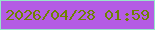 文字の大きさ：2、枠の色：97e6ca、背景の色：b45ce4、文字の色：6f8202 無料ブログパーツのブログ時計