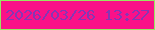 文字の大きさ：2、枠の色：97e761、背景の色：fa1188、文字の色：8636b4 無料ブログパーツのブログ時計