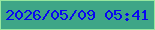 文字の大きさ：3、枠の色：97e8a0、背景の色：3ea687、文字の色：0807f1 無料ブログパーツのブログ時計