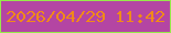 文字の大きさ：2、枠の色：97e94a、背景の色：b445a3、文字の色：f08a19 無料ブログパーツのブログ時計