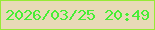 文字の大きさ：2、枠の色：97ea36、背景の色：e8dab7、文字の色：47ee35 無料ブログパーツのブログ時計