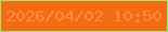 文字の大きさ：4、枠の色：97ea71、背景の色：f36b12、文字の色：fb8b3f 無料ブログパーツのブログ時計