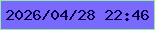 文字の大きさ：2、枠の色：97ea9f、背景の色：7a69fd、文字の色：0a0044 無料ブログパーツのブログ時計