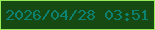 文字の大きさ：2、枠の色：97eb58、背景の色：174912、文字の色：0d8271 無料ブログパーツのブログ時計