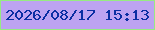 文字の大きさ：4、枠の色：97eb83、背景の色：bda3f2、文字の色：0a2ea3 無料ブログパーツのブログ時計