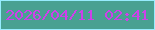 文字の大きさ：1、枠の色：97ecfe、背景の色：49a192、文字の色：cf40ea 無料ブログパーツのブログ時計