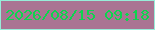 文字の大きさ：5、枠の色：97edd9、背景の色：aa7493、文字の色：0dd54e 無料ブログパーツのブログ時計