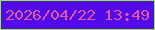 文字の大きさ：2、枠の色：97ef31、背景の色：520aea、文字の色：e0599c 無料ブログパーツのブログ時計