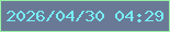 文字の大きさ：4、枠の色：97f0a6、背景の色：6a7995、文字の色：77eef5 無料ブログパーツのブログ時計