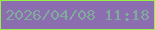 文字の大きさ：3、枠の色：97f142、背景の色：8c6daf、文字の色：80ac9c 無料ブログパーツのブログ時計