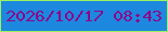 文字の大きさ：4、枠の色：97f260、背景の色：1d88df、文字の色：8c0589 無料ブログパーツのブログ時計