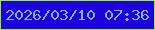 文字の大きさ：2、枠の色：97f30f、背景の色：1e02dd、文字の色：82b0e9 無料ブログパーツのブログ時計