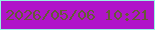 文字の大きさ：5、枠の色：97f3e3、背景の色：b014c9、文字の色：665a37 無料ブログパーツのブログ時計
