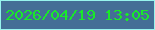 文字の大きさ：3、枠の色：97f4ed、背景の色：446e96、文字の色：19e929 無料ブログパーツのブログ時計
