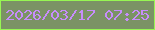 文字の大きさ：3、枠の色：97f653、背景の色：7b9365、文字の色：c78dfb 無料ブログパーツのブログ時計