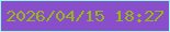 文字の大きさ：2、枠の色：97f8ef、背景の色：894ec9、文字の色：97b717 無料ブログパーツのブログ時計
