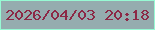 文字の大きさ：2、枠の色：97f9d4、背景の色：95acaf、文字の色：8c2846 無料ブログパーツのブログ時計