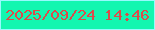 文字の大きさ：2、枠の色：97fafd、背景の色：13f6b0、文字の色：db4c4a 無料ブログパーツのブログ時計