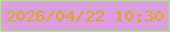 文字の大きさ：3、枠の色：97fb5a、背景の色：db9ee1、文字の色：d9aa02 無料ブログパーツのブログ時計