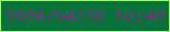 文字の大きさ：5、枠の色：97fb7b、背景の色：09723a、文字の色：73367e 無料ブログパーツのブログ時計