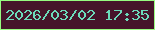 文字の大きさ：5、枠の色：97fb80、背景の色：46152a、文字の色：6cdbba 無料ブログパーツのブログ時計
