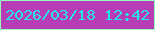 文字の大きさ：1、枠の色：97fbbb、背景の色：b73db7、文字の色：22e7e4 無料ブログパーツのブログ時計