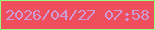 文字の大きさ：4、枠の色：97fd80、背景の色：ef4e5d、文字の色：cd9cd7 無料ブログパーツのブログ時計