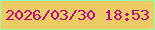 文字の大きさ：5、枠の色：97fdad、背景の色：edcc65、文字の色：bc097b 無料ブログパーツのブログ時計