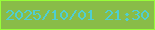 文字の大きさ：1、枠の色：97fe39、背景の色：89bc48、文字の色：4fced2 無料ブログパーツのブログ時計