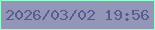 文字の大きさ：2、枠の色：97ffd1、背景の色：9397b7、文字の色：595c8e 無料ブログパーツのブログ時計