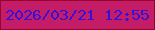 文字の大きさ：1、枠の色：98022f、背景の色：c51c67、文字の色：3411da 無料ブログパーツのブログ時計